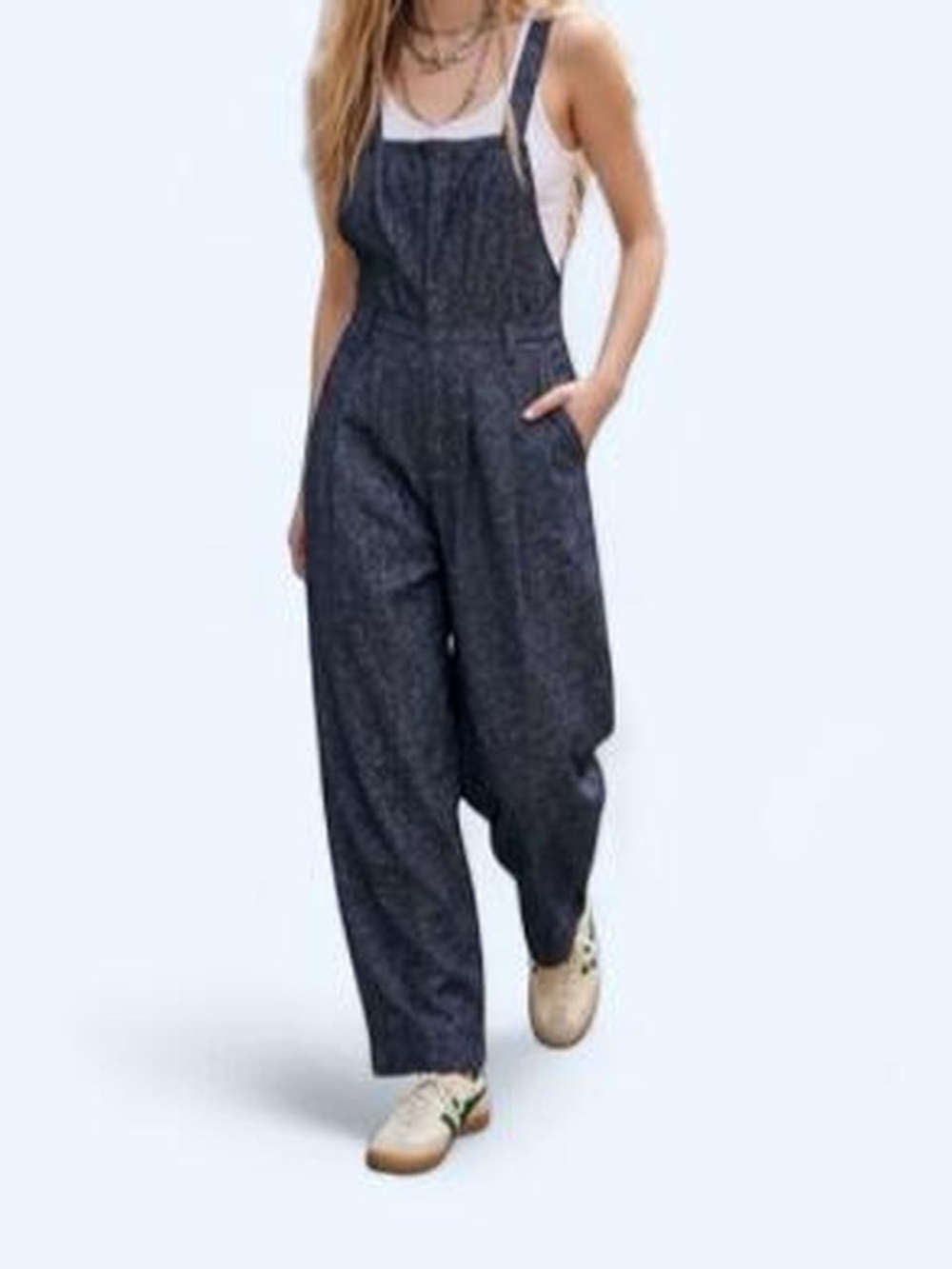 Free People - Leonie - Wool Blend Barrel Leg Overalls